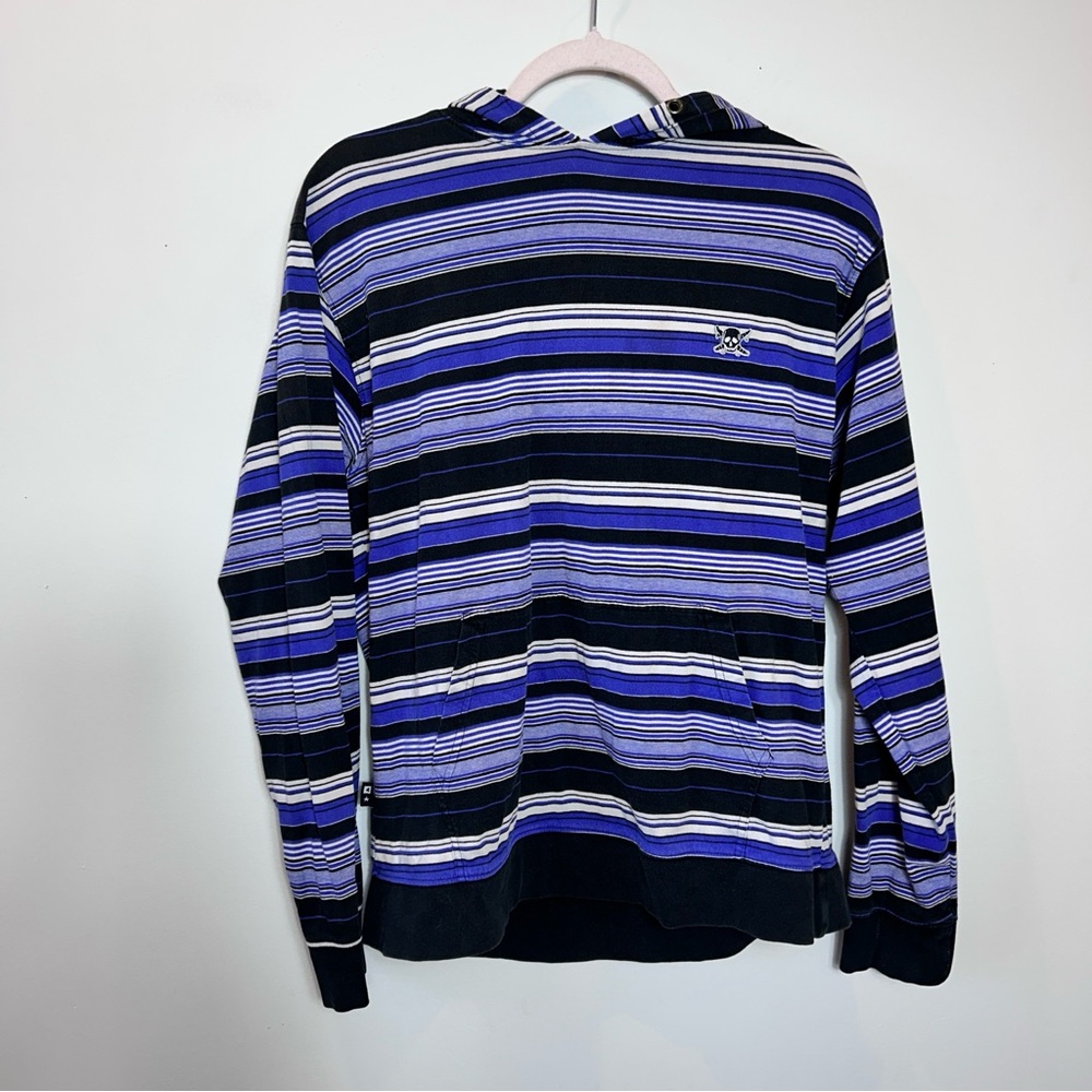 Four Star Skater Black and Purple Striped Hoodie